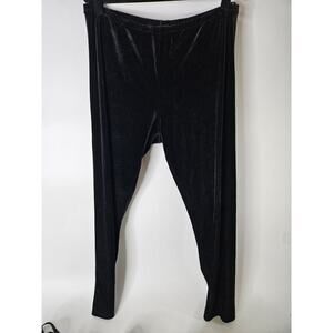 Eileen Fisher Black Velvet Tapered Ankle Pants Size 1X Minimalist Soft Comfort